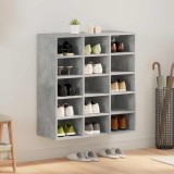 vidaXL Dulap Pantofi Gri Beton 77.5x30x83.5cm, Rafturi, Lemn, Modern, Depozitare Hol/Living, Asamblare Necesara