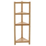 Raft de colt din bambus pentru baie sau living, 4 polite, 34x34x99cm, maro natural Household NewTrend