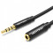 Cablu prelungitor audio stereo 4 pini Jack 3.5 mm mama-tata 5m aurit negru VENTION BHBBJ