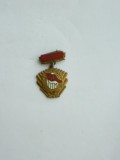 QW9 J 60 - Insigna - tematica comunism - 40 de ani de la infiintarea UTM, Romania de la 1950