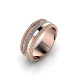 Verigheta dama aur roz 14K, marimea 62, bijuterie romantica, inel aur roz