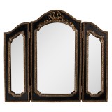 Cumpara ieftin Oglinda masa polirasina neagra aurie 38x2x34 cm