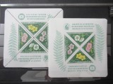 UNGARIA 1958-FLORI-BLOCURILE 28A SI 28B DANTELAT SI NEDANTELAT MNH