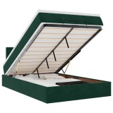 Cumpara ieftin Cadru de pat otoman cu saltea verde inchis 120x200cm catifea