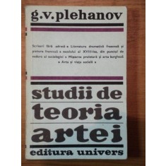 STUDII DE TEORIA ARTEI-G.V. PLEHANOV BUCURESTI 1978