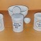 G236-I-Set Farmacie vechi portelan-2 Mojare+ 3 Borcane anii 1900, maxim interbelice.