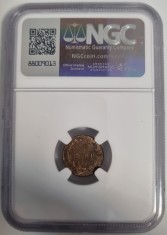 Romania 1 BANU 1867 H NGC MS 64 RB batere dubla