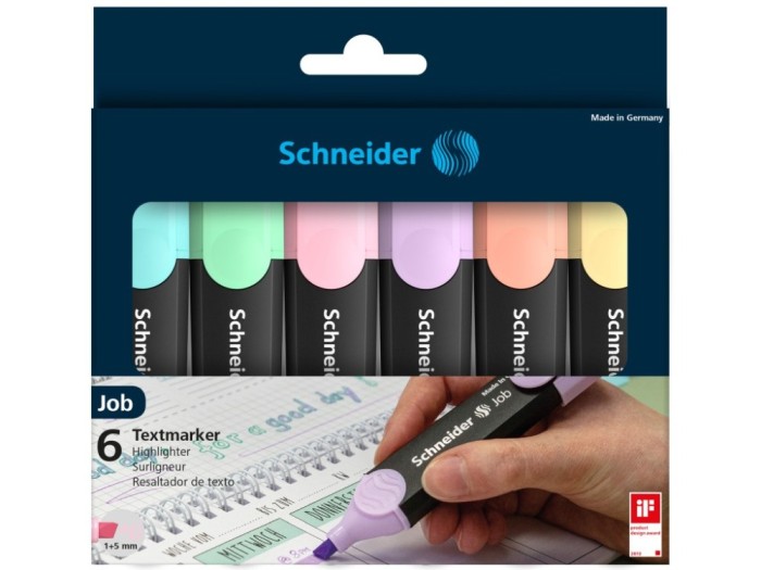 Textmarker Schneider Job Pastel 6/set