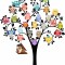 Sticker decorativ - Copac cu bufnite - 160x180 cm