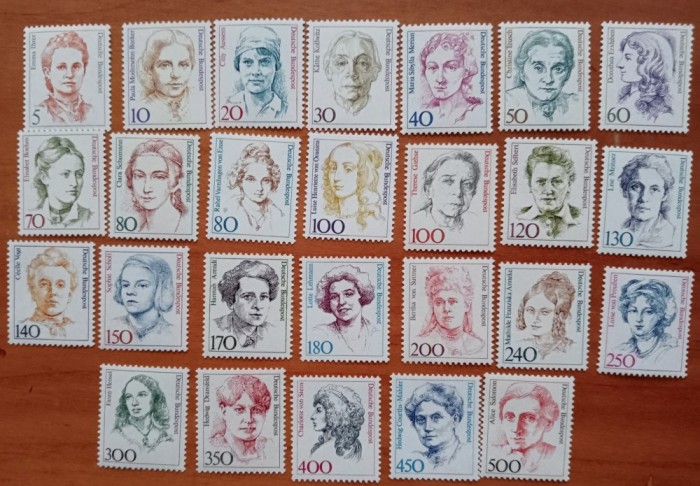 GERMANIA-1986-&#039;&#039;FEMEI CELEBRE&#039;&#039;-26VAL.-Cat. Mi.=80ei- MNH- NESTAMP. -vezi scan