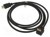 Cablu HDMI 2.0 2m HDCP 2.2 cu mufă 270&deg; PVC - Goobay