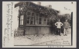Fotografie tip carte postala - WW1 Romania Ramicu Sarat Buzau - Soldati germani - Strada Carol 37