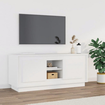 Comoda TV, alb, 102x35x45 cm, lemn prelucrat GartenMobel Dekor foto
