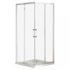 Cabină de duș pătrată Apollo 80 cu două uși glisante, cu finisaj Easy Clean, fără cădiță de duș
