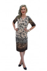 Rochie moderna, multicolora, cu imprimeu animal print foto