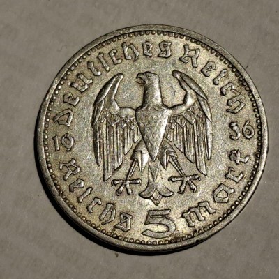 Germania Nazista 5 reichsmark 1936 A argint foto
