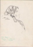 A1710 Schiță de Dimitrie &bdquo;Puiu&rdquo; Eitel, 1940, semnată