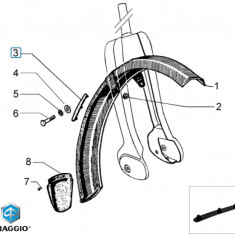 Protectie cauciuc aripa roata fata originala moped Piaggio Ciao - Ciao PX - Ciao Mix - Si Mix 2T AC 50cc (culoare: negru)