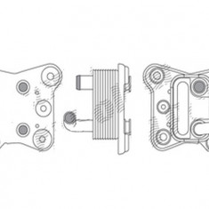 Radiator racire ulei motor, termoflot Ford Escort, 01.1995-08.2000, motor 1.8 D, 44 kw, 1.8 TD, 51/66 kw, diesel, 62x94x45 mm, garnituri incluse, din