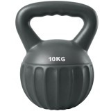SPORTNOW Kettlebell 10 kg, ganteră tip bilă cu m&acirc;ner antiderapant, pentru musculație și antrenament, pentru sală, Gri | Aosom Romania