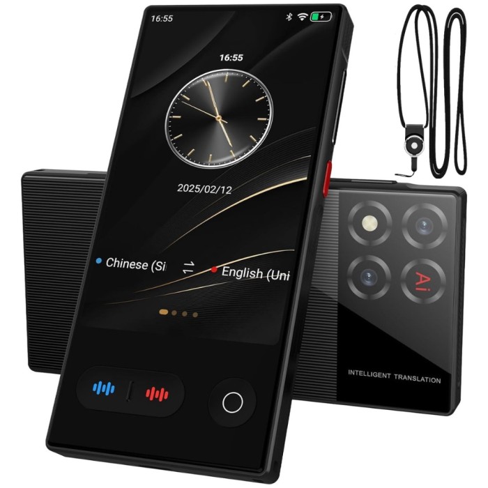Traducator Inteligent cu Ecran 4 inch, 5MP, WiFi, Bluetooth, AI ChatGPT, Traducere Vocala 148 Limbi Online si 19 Offline, Traducere Foto cu Blit, Touc