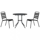 Cumpara ieftin Set scaune de gradina stivuibile, 3 buc., antracit, otel vopsit