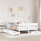 VidaXL Cadru de pat fără saltea, alb, 120x200 cm, lemn masiv pin 3307126