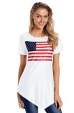 Cumpara ieftin G721-2 Tricou asimteric cu print - steag USA
