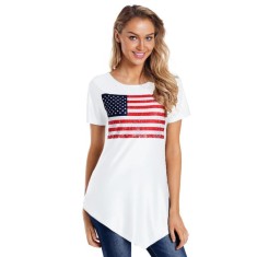G721-2 Tricou asimteric cu print - steag USA