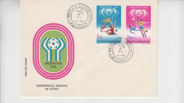 C12 - FDC Romania - Campionatul mondial de fotbal - Argentina - LP954 - 1978
