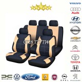 Huse Auto Universale Elegance Negru/Bej Carguard - Compatibil Dacia, VW, Toyota, Ford, etc. - Set Complet Scaune Fata+Bancheta+Tetiere