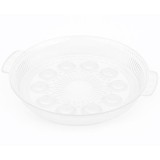 Tava decorativa eleganta Pufo Circle cu manere pentru servire aperitive, prajituri, fructe, 29 cm