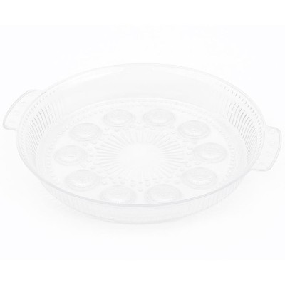 Tava decorativa eleganta Pufo Circle cu manere pentru servire aperitive, prajituri, fructe, 29 cm foto