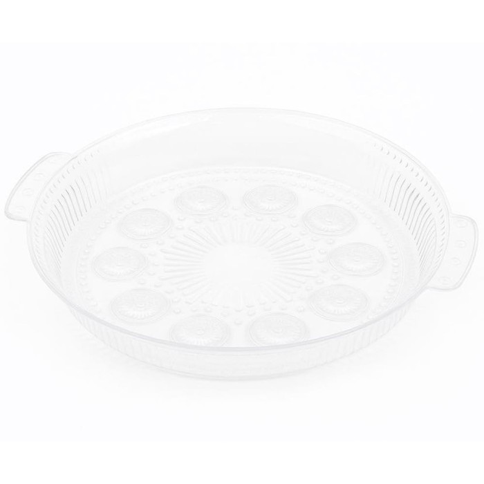 Tava decorativa eleganta Pufo Circle cu manere pentru servire aperitive, prajituri, fructe, 29 cm