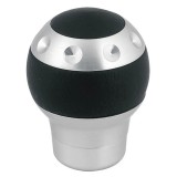 Nuca schimbator viteze, Gear GT-X, Compatibil Fiat/Opel, Piele sintetica/Nichel, Negru/Argintiu