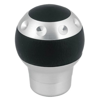 Nuca schimbator viteze, Gear GT-X, Compatibil Fiat/Opel, Piele sintetica/Nichel, Negru/Argintiu foto