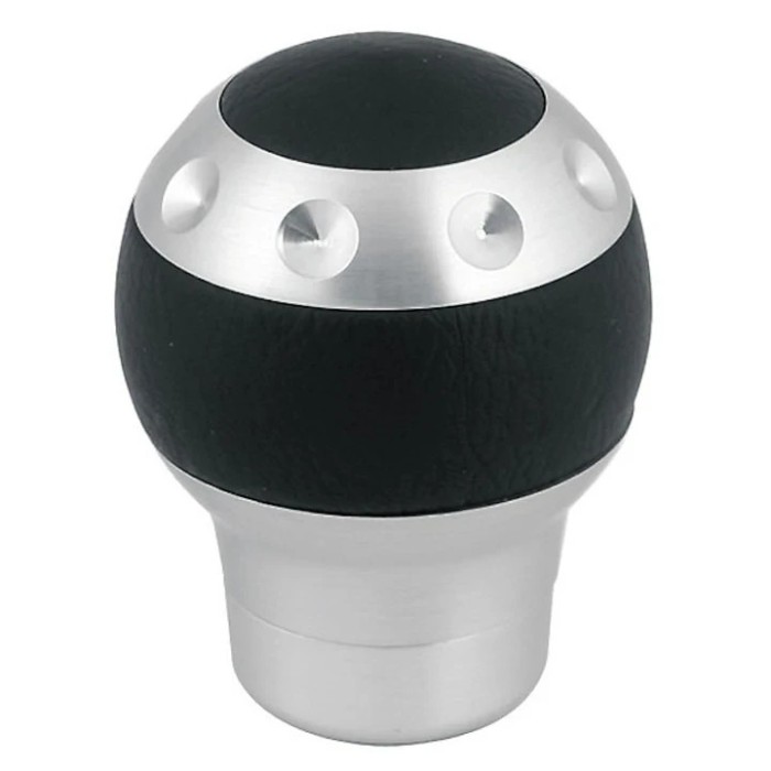 Nuca schimbator viteze, Gear GT-X, Compatibil Fiat/Opel, Piele sintetica/Nichel, Negru/Argintiu