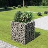 vidaXL Strat &icirc;nălțat gabion, 90 x 90 x 100 cm, oțel galvanizat 143556