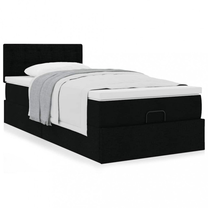 Gossi cadru de pat otoman cu saltea tesatura neagra 100x200cm