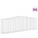 Cumpara ieftin Cosuri gabion arcuite 6 buc, 400x50x120/140 cm, fier galvanizat