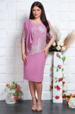 Cumpara ieftin Rochie Ocazie Fucsia Marbela Yves, Tull Brodat, Eleganta, Esarfa Umar, Marimea 48