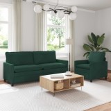 vidaXL Set de canapea 2 pcs Verde &icirc;nchis Catifea 3417111
