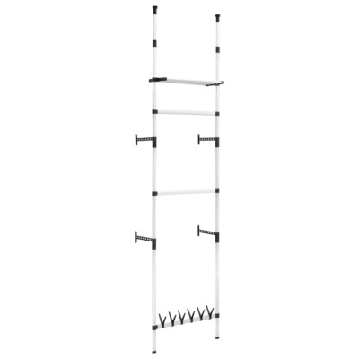 Sistem sifonier telescopic, cu bare si raft, aluminiu foto