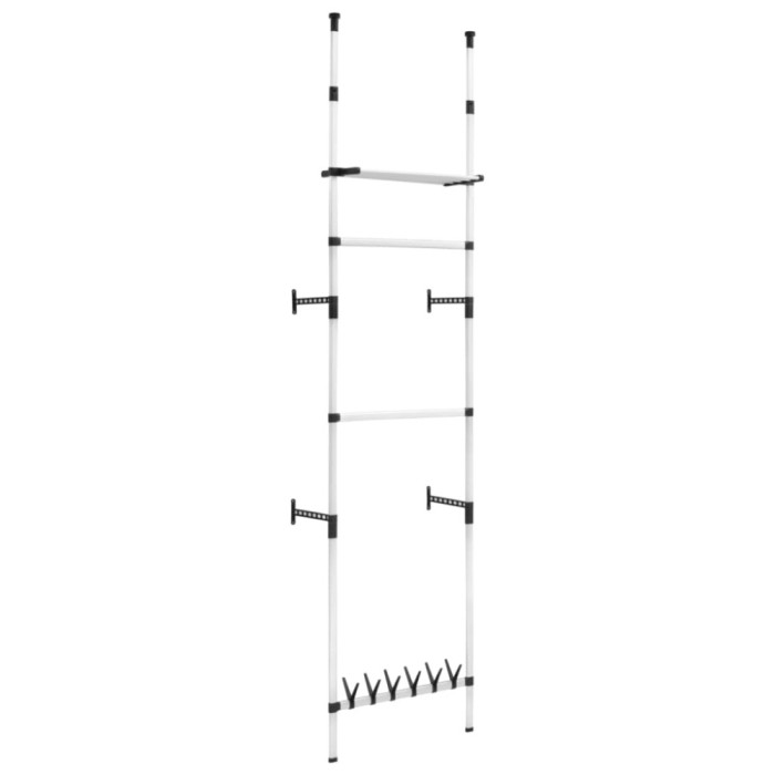 Sistem sifonier telescopic, cu bare si raft, aluminiu