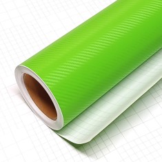 Folie colantare auto carbon 3d verde &acirc; 3m x 1.27m, imitatie fibra de carbon, aplicare universala exterior/interior