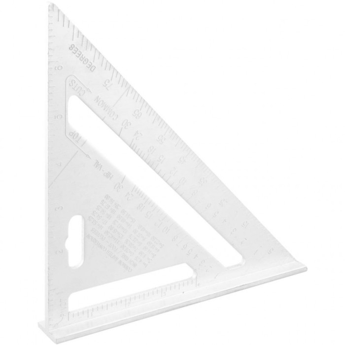 Echer tamplar/dulgher, aluminiu, triunghiular, cu picior, 180x4&nbsp;mm, Richmann