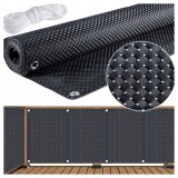 Paravan terasa balcon din plastic poliratan, rezistenta ridicata la conditii meteorologice, 500x90 cm, negru