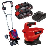 Einhell GE-CR 30 Li + GE-US 18 Li + Twinpack CB + 4514095 - Sapatoare 300 mm + Insamantator 3.3 l + Set 2 acumulatori si incarcator Li-Ion 18 V 2.5 Ah