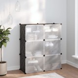 Suport Pantofi Modular vidaXL, Negru, 84.5x31x93.5cm, PP, Raft Depozitare Incaltaminte, Organizator Hol