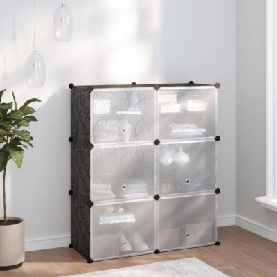 vidaXL Suport de pantofi, negru, 84,5x31x93,5 cm, PP 340566 foto